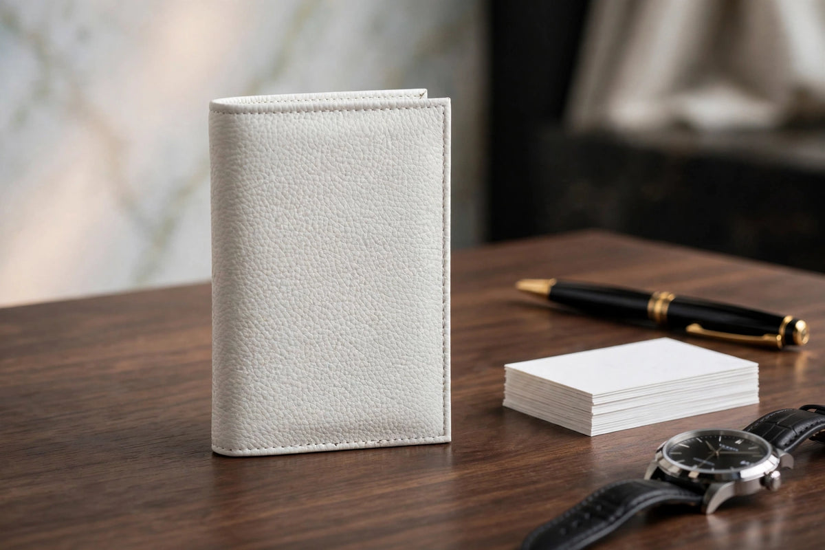 The White Edition - Luxury Pebbled Leather Bifold Wallet
