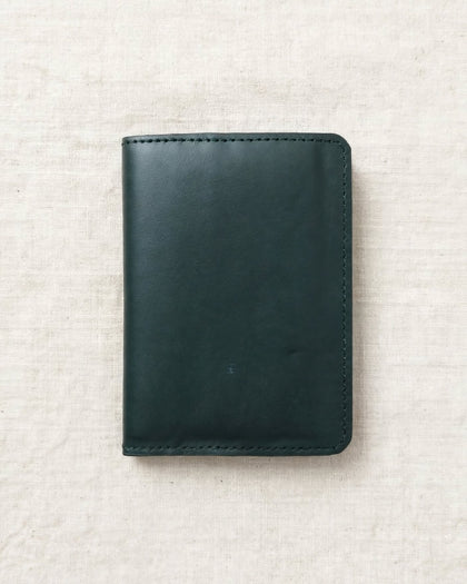 Dark Green Slim Bifold Wallet - Genuine Leather